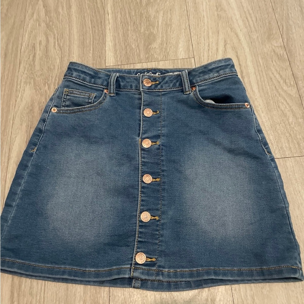 Cat & Jack Blue denim Button-Down Mini Skirt